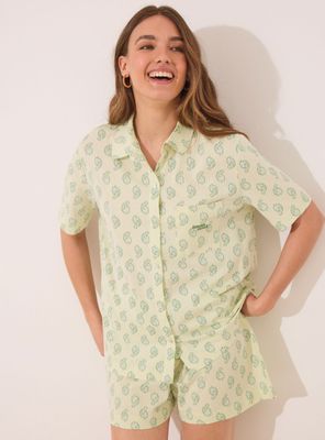 Pijama Corto Camisero Algodón Paisley