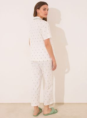 Imagen 2 del producto Pijama Camisero Manga Corta de Algodón Estampado