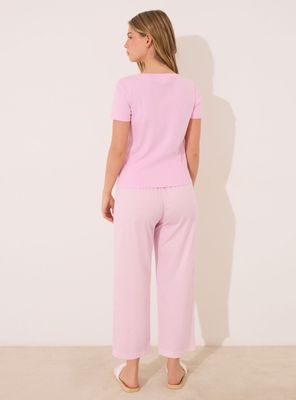 Imagen 2 del producto Pijama Capri Algodón Rosa Raya