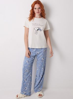 Pantalón Largo Estampado Flores Es