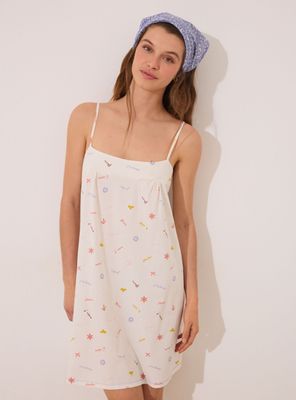 Imagen 1 del producto Camisón Midi Algodón Estampado J´Adore