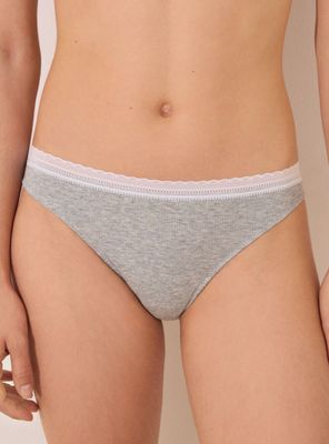 Calzón Clásico Algodón Canalé Encaje