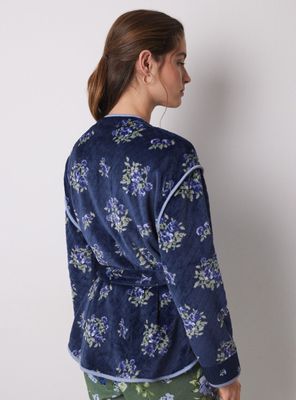 Imagen 2 del producto Bata Corta Tejido Polar Suave Flores