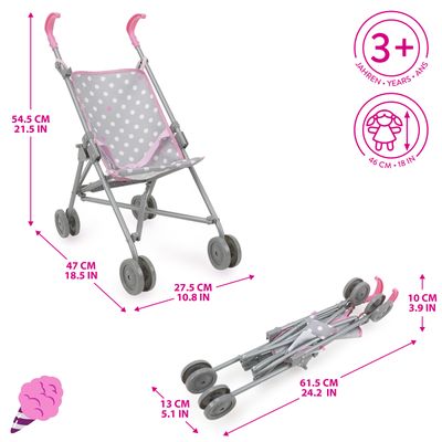 Imagen 2 del producto Coche de Muñecas Paragua Cotton Candy Gris/Rosa