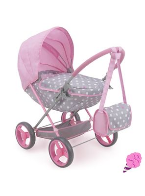 Coche de Muñecas Cuna Cotton Candy Gris/Rosa