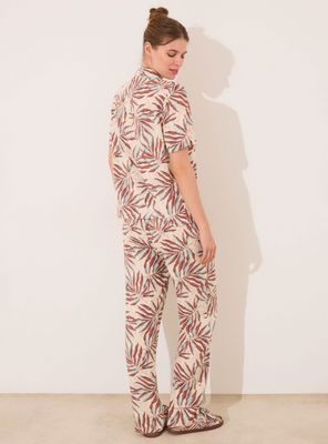 Imagen 2 del producto Pijama Largo Camisero Print Hojas