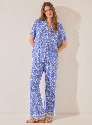 Pijama Camisero Largo Print Flores