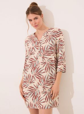 Camisola Corta Estampado Hojas