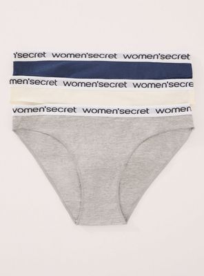 Pack 3 Calzón Clásicos Algodón Mix Colores Logo