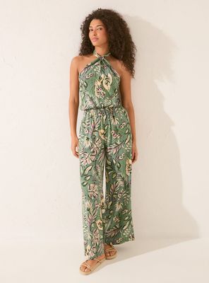 Imagen 1 del producto Enterito Largo Escote Halter Print Tropical