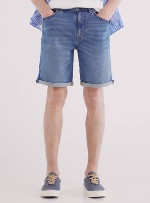 Bermuda Denim Slim Básicos Lavado Medio