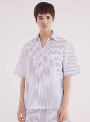 Camisa Manga Corta Popelín Rayas