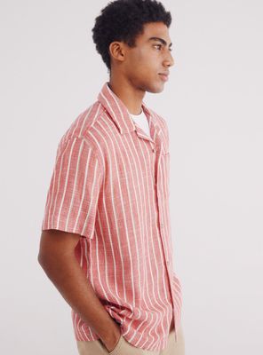 Imagen 2 del producto Camisa Manga Corta Bowling Rayas Rústica