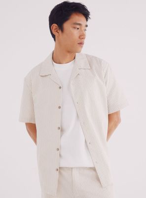 Camisa Manga Corta Seersucker Rayas