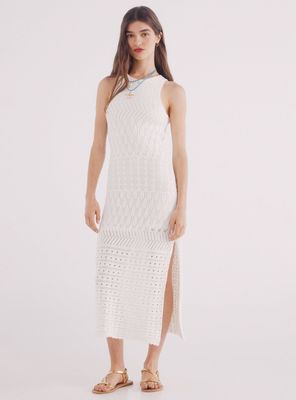 Vestido Midi Punto Pointelle