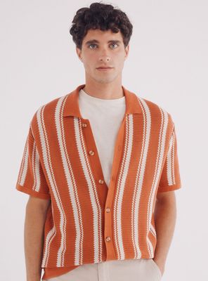 Camisa rayas verticales manga corta