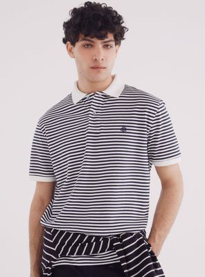 Polera Polo Piqué Básico Rayas Regular Fit