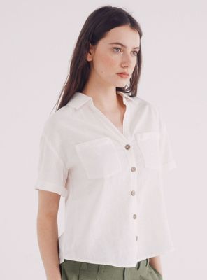 Camisa Manga Corta Algodón Lino