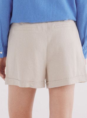 Imagen 2 del producto Short Lino Cinturón Trenzado con Bolsillo