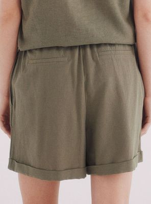 Imagen 2 del producto Short Goma Cintura Algodón Lino