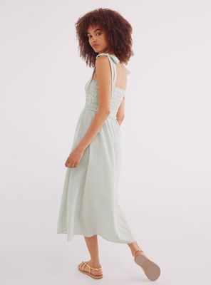 Imagen 2 del producto Vestido Midi Tirantes Lazo Estampado Rayas