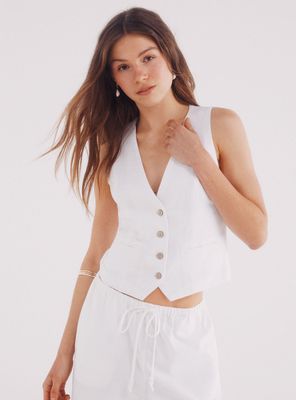 Chaleco Botones Lino