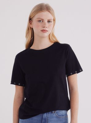 Polera Ojales Metálicos Mangas