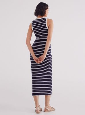 Imagen 2 del producto Vestido Midi sin Mangas Estructura Rayas