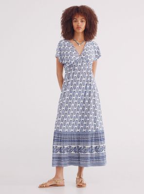 Vestido Midi Estampado Boho
