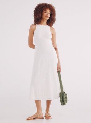 Vestido Midi sin Mangas Crochet