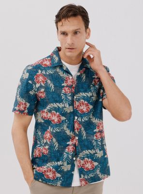 Imagen 1 del producto Camisa Estampada Flores Manga Corta