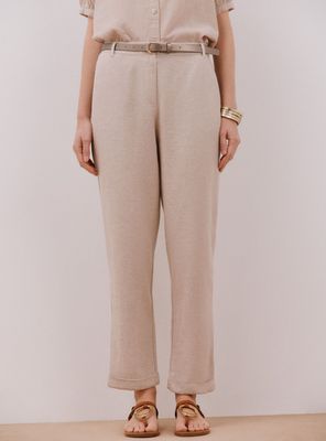 Pantalón de Lino Bolsillos Laterales