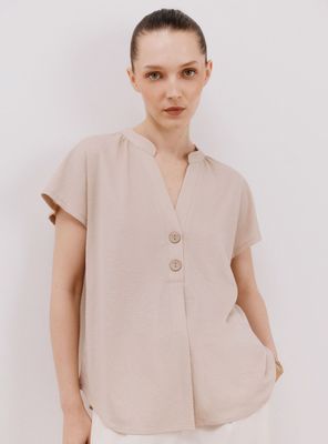 Blusa Manga Caída Color Básico