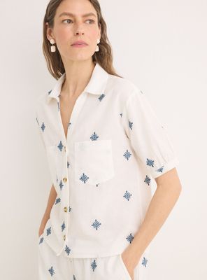 Camisa Manga Corta Cierre Frontal Botones