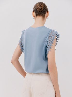 Imagen 2 del producto Polera Manga Guipur