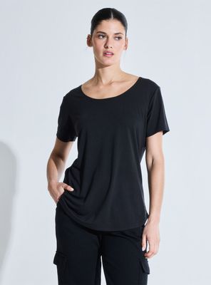 Polera Tela Fluida Tiras Espalda