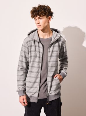 Polerón con Gorro y Cierre Rayado