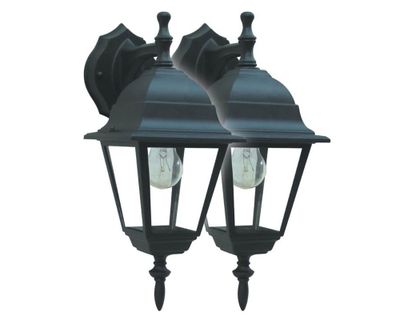 Farol pared 1L E27 negro 2 unidades Abitare