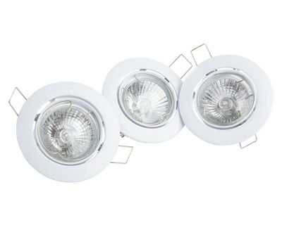 Kit foco GU10 8.4 cm Basculante blanco 3 unidades ByP