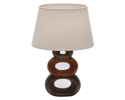 Imagen 1 del producto Lámpara sobremesa 1L 60W E27 Aros blanco/café Abitare