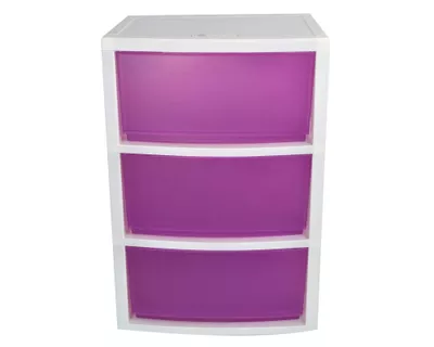 Mueble organizador 3 cajones morado Wenco