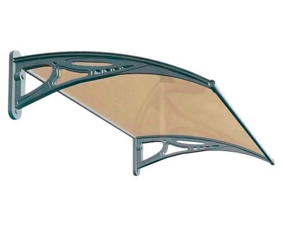 Alero listo protección policarbonato bronce Curvo 100x120 cm