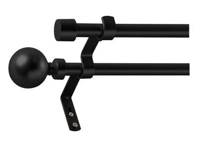 Imagen 2 del producto Barra extensible doble 120-210 cm borla negro Cotidiana