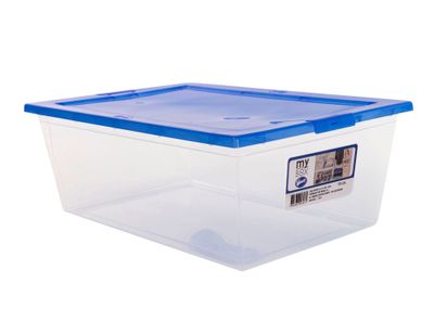 Caja organizadora 10 litros Mybox transparente/azul Wenco