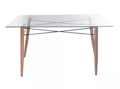 Mesa comedor 77x140x90 cm Líneas transparente/natural