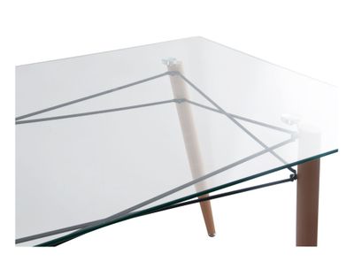 Imagen 2 del producto Mesa comedor 77x140x90 cm Líneas transparente/natural
