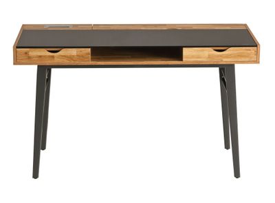 Escritorio 2 cajones Effektiv roble/negro 76x130x60 cm