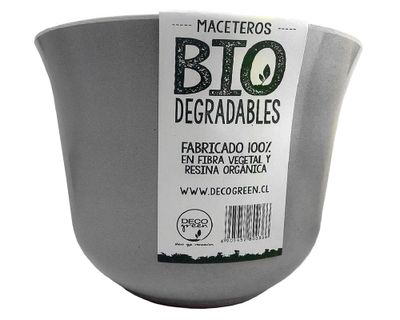 Macetero Biodegradable Bamboo redondo gris 16.5x16.5x13 cm