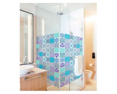 Imagen 2 del producto Vinilo adhesivo 15x15 cm Aqua 12 unidades