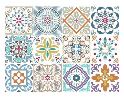 Vinilo adhesivo 15x15 cm Blumen 12 unidades